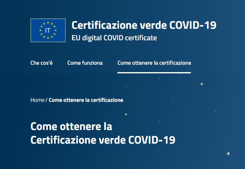 Come ottenere la Certificazione verde COVID-19